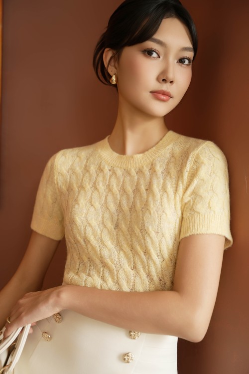 Sixdo Cable Knit Blouse